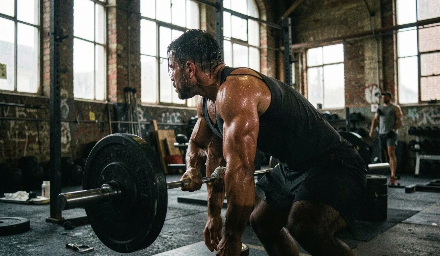 Athlete performing a heavy lift in a performance environment.